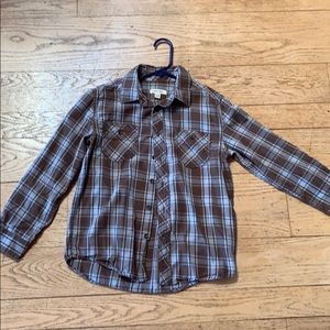 Plaid button down shirt - boys size 8
